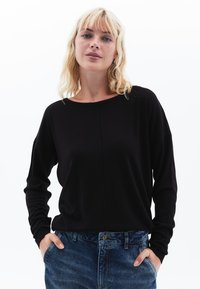 FIGURUMSPIELENDER MIT WEITER FORM - Pullover - black