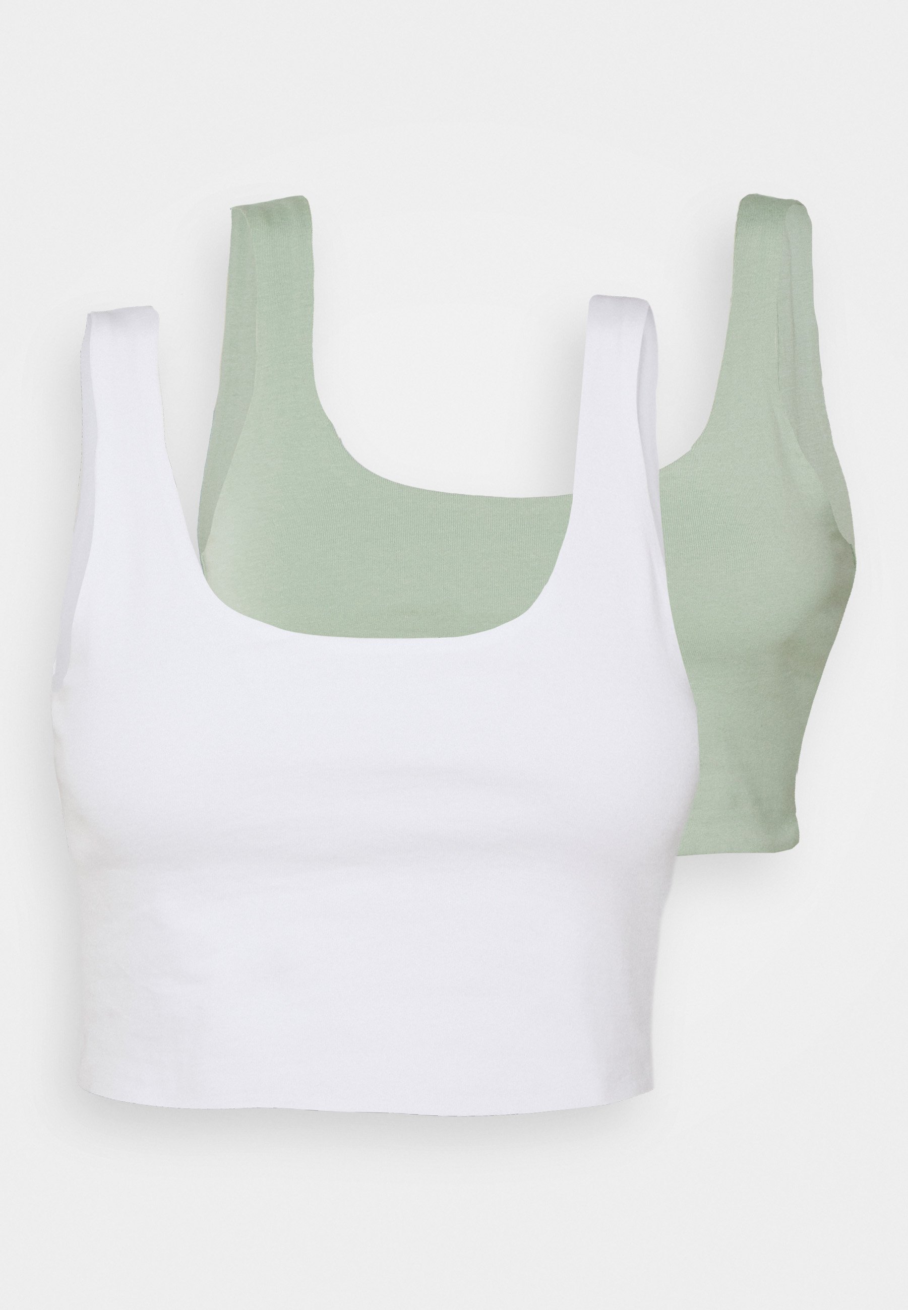 White and lush green tank top