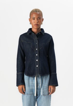 ONLPERLA WESTERN - Skjortebluse - dark blue denim