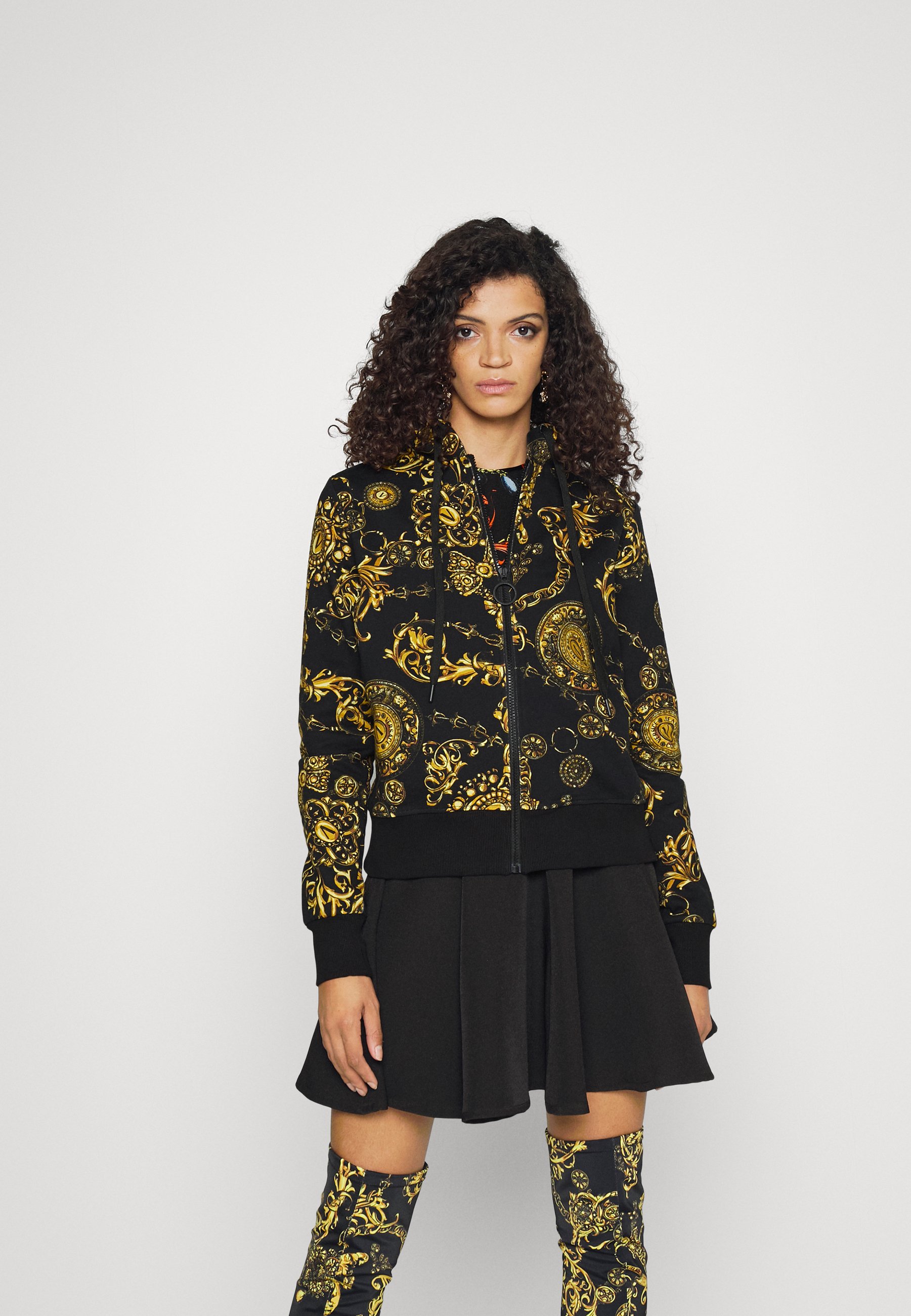 Versace Jeans Couture Felpa con zip - black/gold/nero - Zalando.it