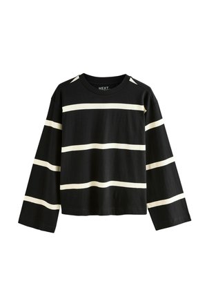 REGULAR FIT - CREW NECK  - Pitkähihainen paita - black ecru stripe