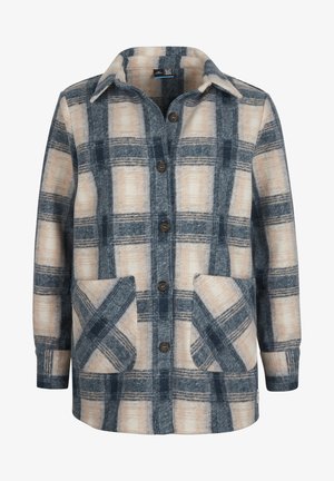 Button-down blouse - green cosy check