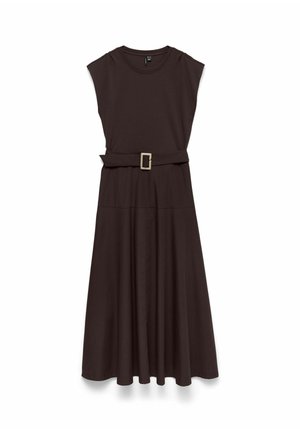 Vero Moda, VMBRENDA SL O-NECK 7/8 DRESS JRS - Robe en jersey - chocolate torte