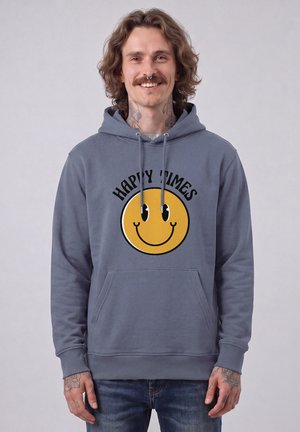 watapparel, HAPPY TIMES SMILEY EMOJI UNISEX - Hoodie - blue grey