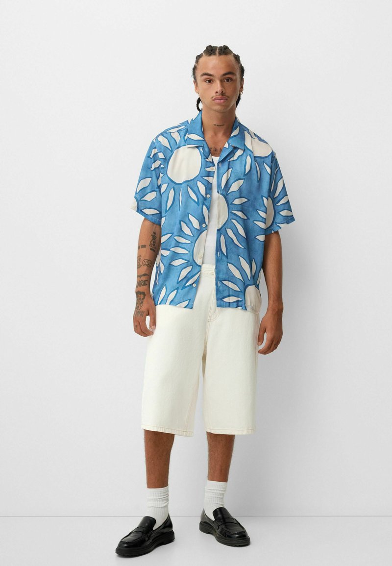 Bershka Overhemd donkerblauw