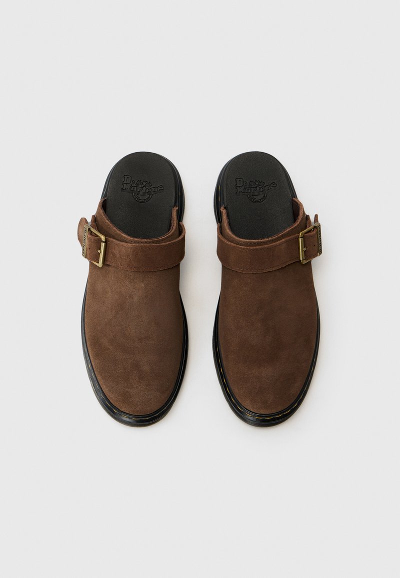 Dr. Martens Chocolate Suede Buckle Clogs Dr. Martens Zebzag Slingback Platform Mule - Dark Brown  main image 3