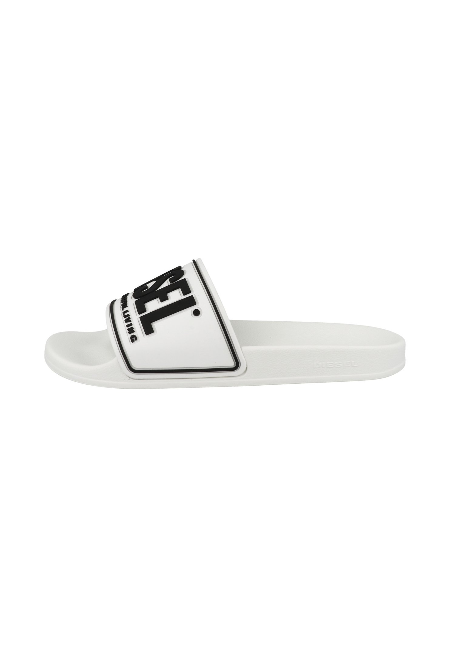 Diesel Black and White Slide Sandals Men main image 4
