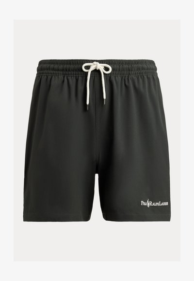 Μαύρη μαγιό, φτιαγμένη από ελαφρύ υλικό, με ελαστική ζώνη στη μέση και κορδόνι ρυθμισμού, καθώς και κεντημένο λογότυπο στο πλάι.