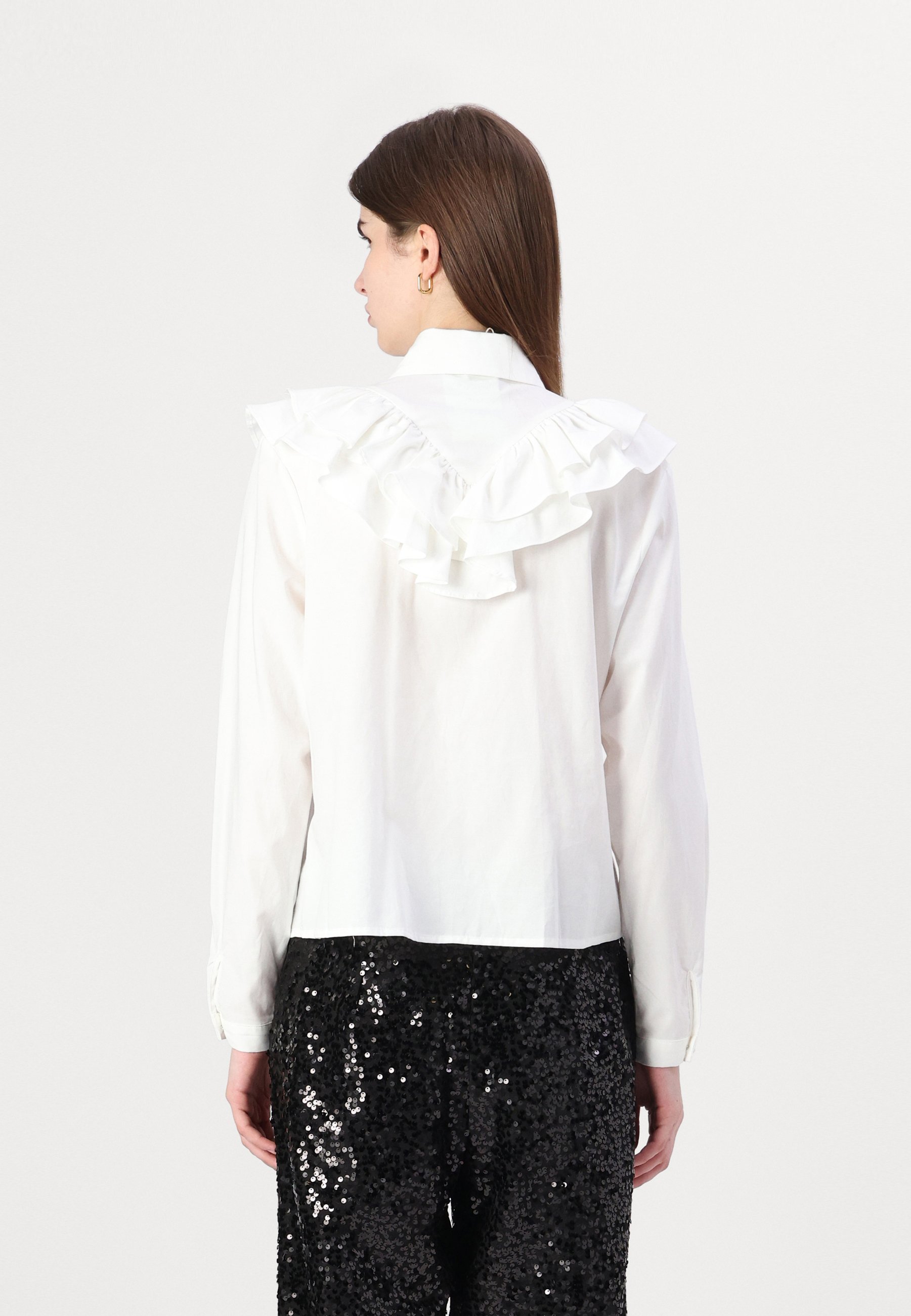 white ruffle blouse uk