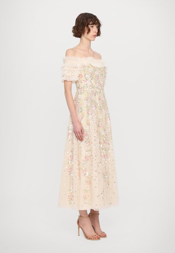 CONFETTI RUFFLE OFF SHOULDER ANKLE GOWN - Occasion wear - cream3