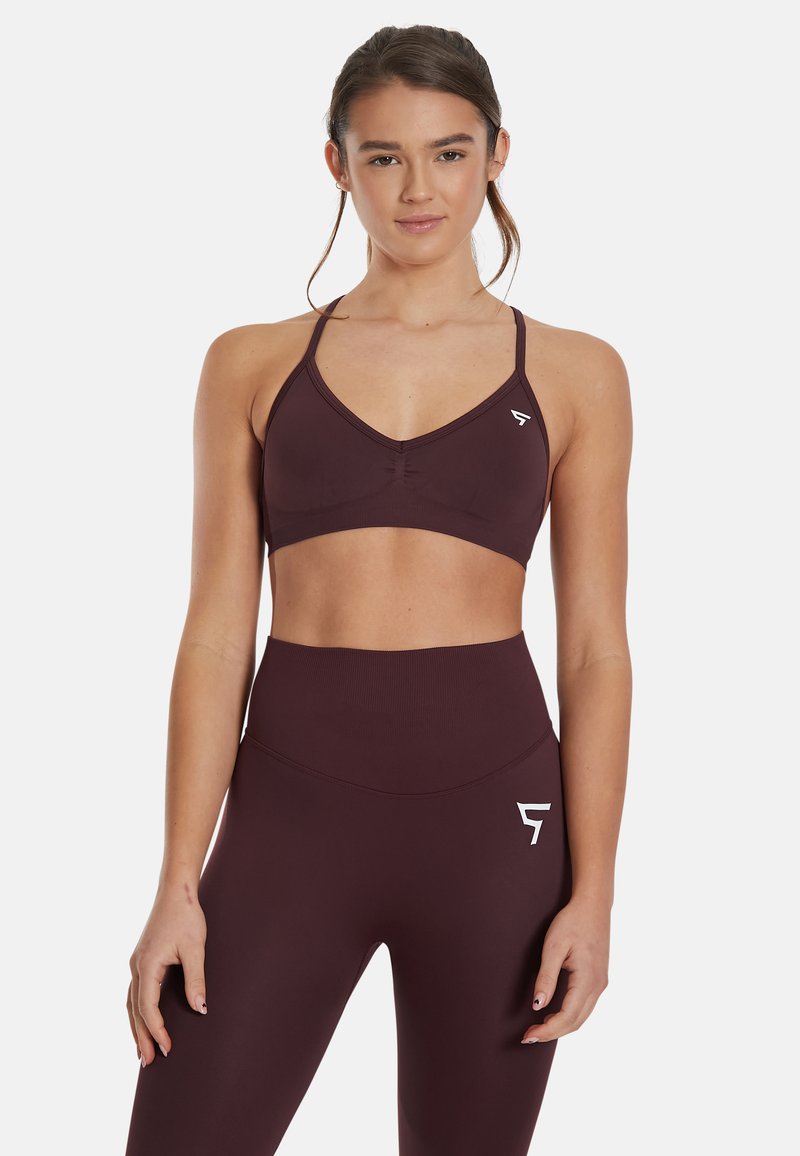 SQUATPROOF DRILL - Sportski grudnjak s blagom potporom - redwine