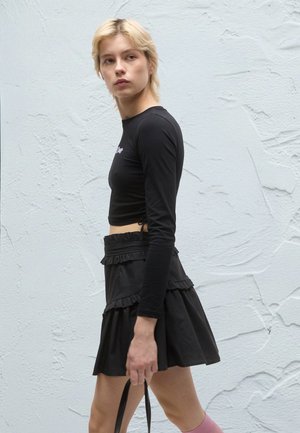 LOVE SCRIPT STRIP TIE TOP - Μπλούζα με μακριά μανίκια - black