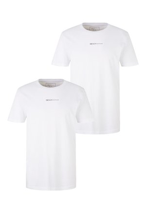 LOGO RUNDHALS 2X STÜCK KURZARM - T-Shirt print - weiß