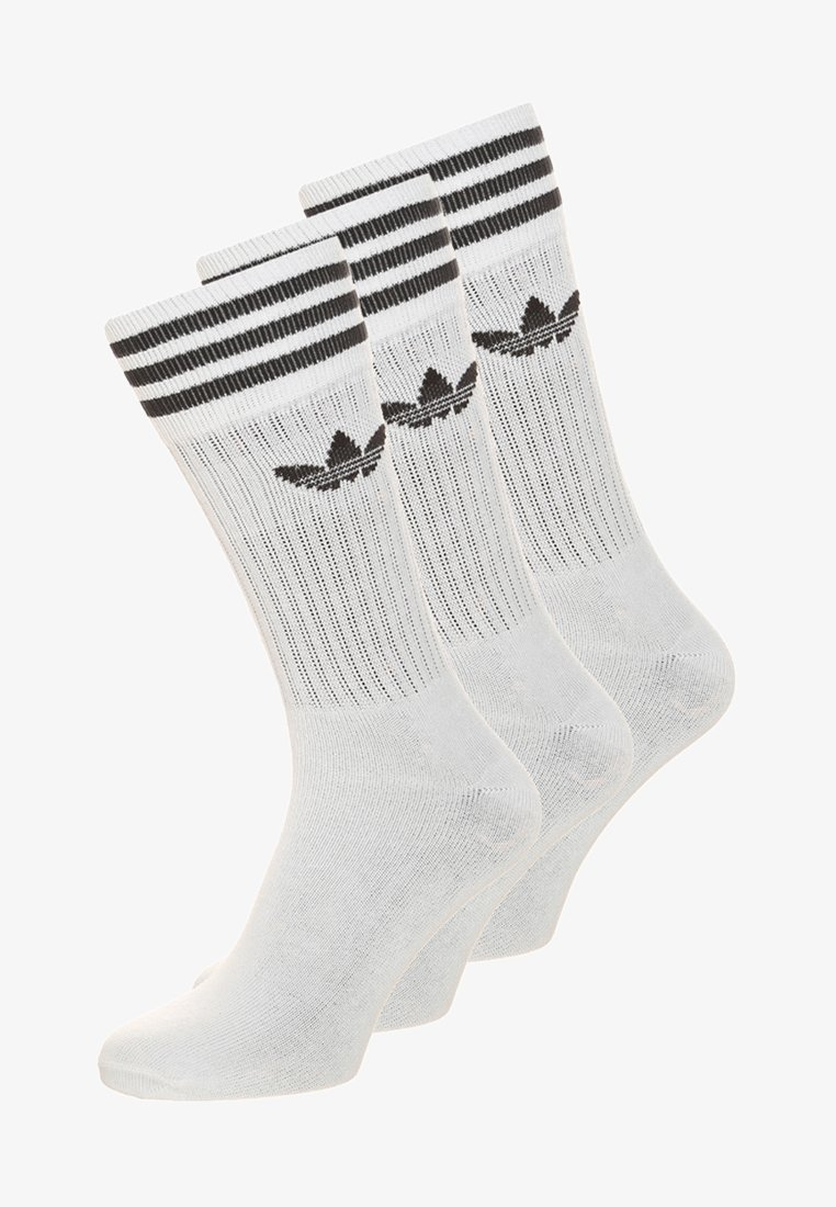 Adidas Originals Solid Crew Unisex 3 Pack Socken White Black Weiss Zalando De