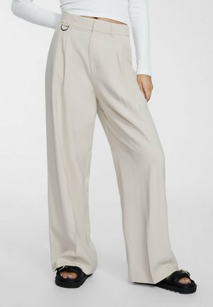 SMART WITH PLEATS - Housut - beige