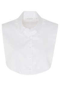 White cotton collar with a curved hem, button-front closure, and structured design. Brand label "ETERN" visible inside.