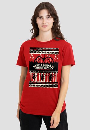 STRANGER THINGS - Print T-shirt - red
