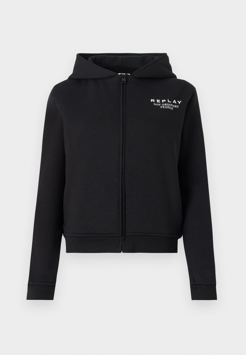 Replay Sweater met rits zwart