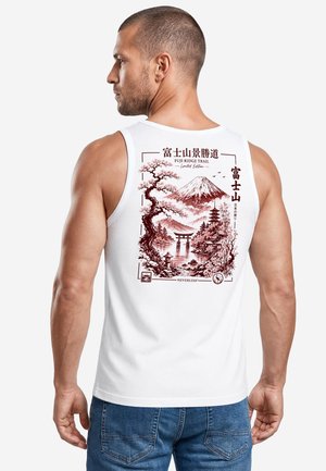 Neverless, TANKTOP HERREN MIT GRAFIK-PRINT - DESIGN MOUNT FUJI - - Top - slim-fit weiß