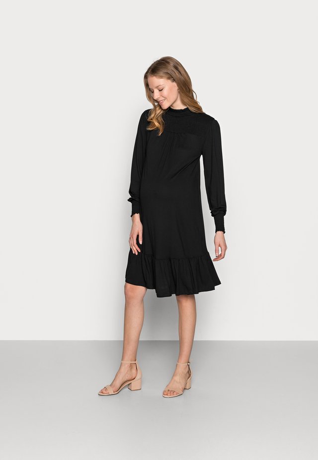 SHIRRED YOKE DRESS - Trikoomekko - black