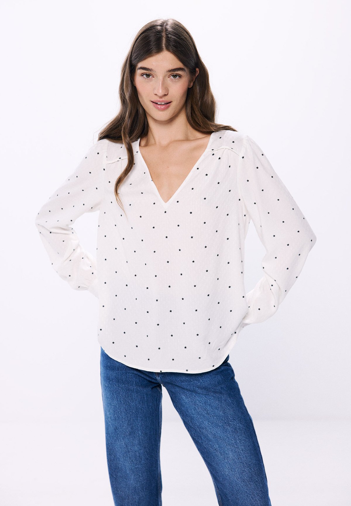 SPRINGFIELD Damen Bluse Mit Rüschen Und Längsstreifen – Lässig & Vielseitig Kombinierbar