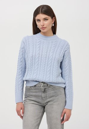 Terranova, CON TRECCE - Maglione - celeste