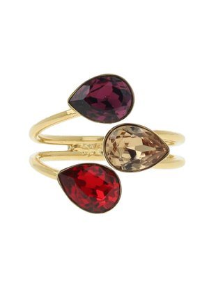 TRIPLE LEAF - Ring - gold red purple