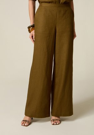 Oltre, PANTALONI PALAZZO - Housut - verde militare