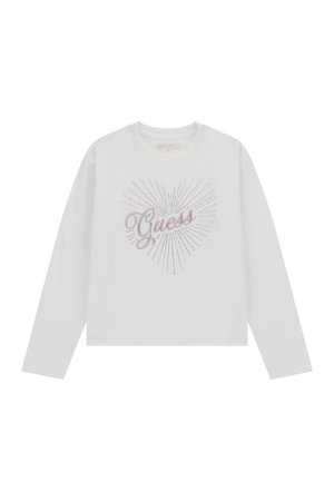LOGO STRASS - T-shirt à manches longues - weiß