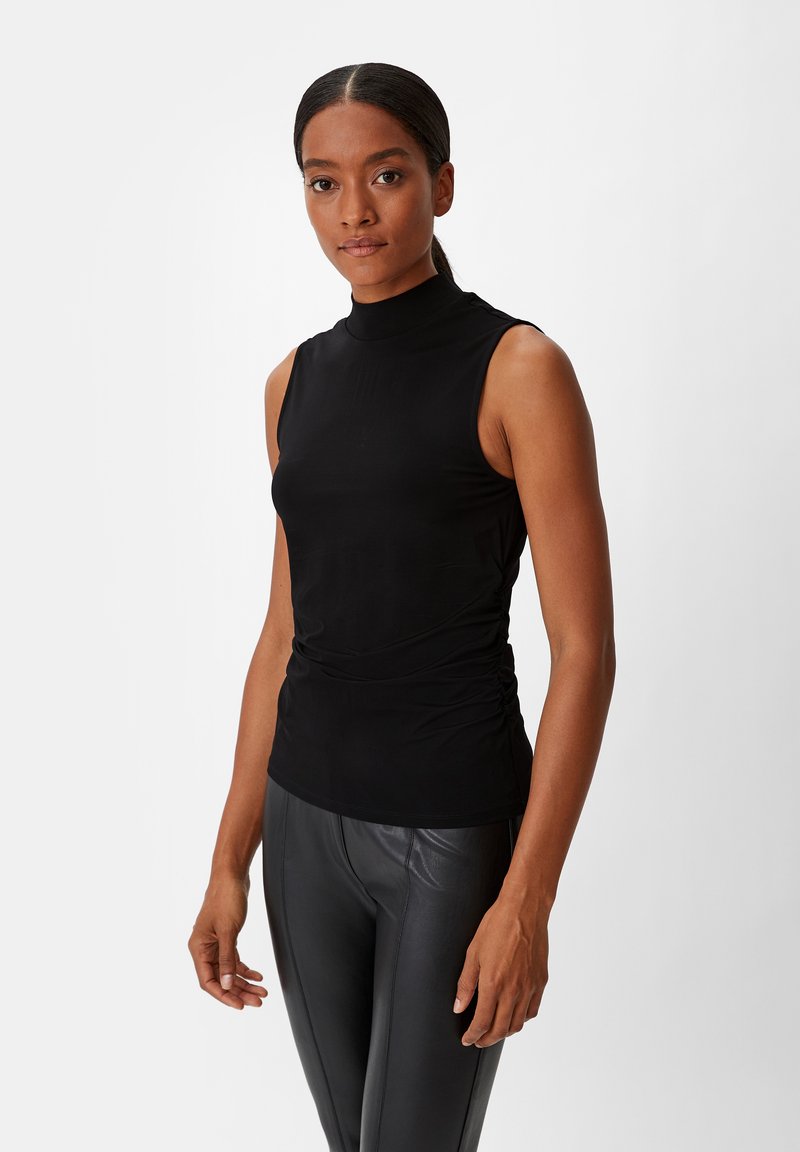 comma MIT RAFFUNG - Top - schwarz