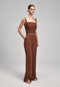 adL BUTTON DETAILED - Blouse - brown