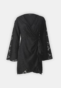FLORAL WRAP DRESS - Day dress - black