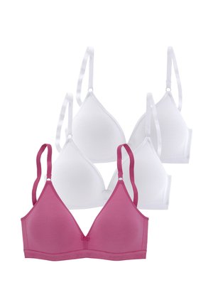 PACK 3 - Triangle bra - pink weiß weiß