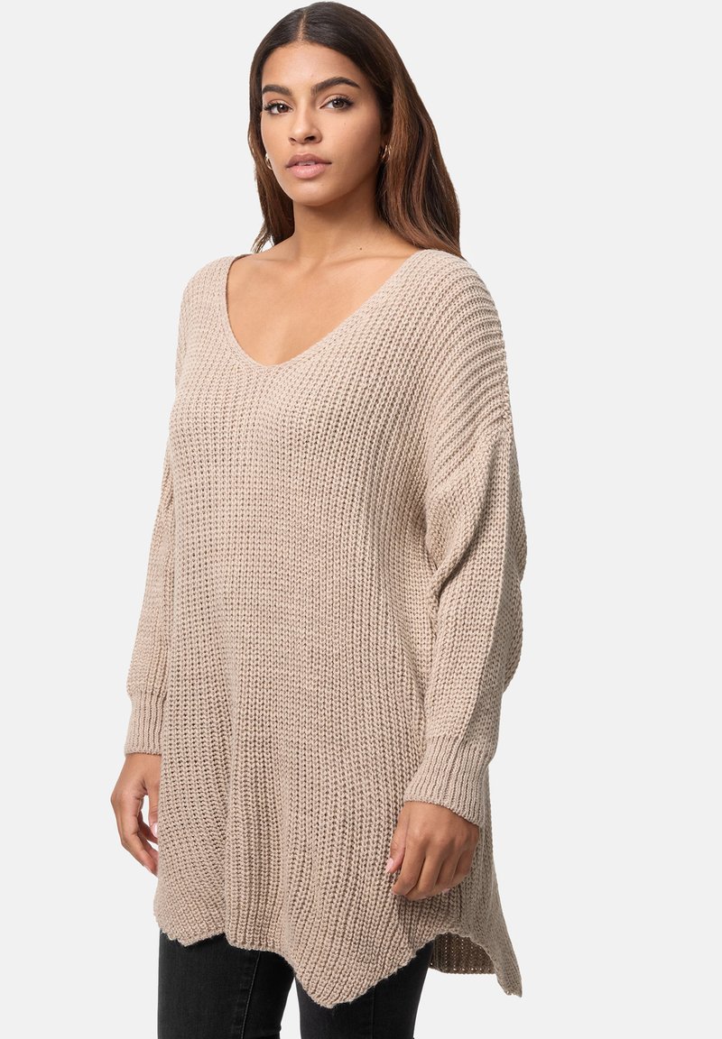 Elara Strickpullover - dunkelbeige