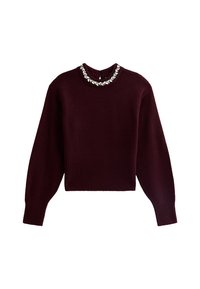 EMBELLISHED NECKLACE - Jersey de punto - burgundy