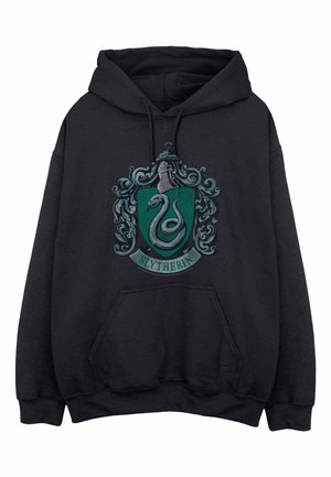 HARRY POTTER SLYTHERIN DISTRESSED CREST - Pulover s kapuco - black