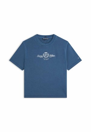 Tommy Hilfiger, VARSITY CREST MDRN C-NK SS TEE - VARSITY CREST - T-Shirt print - dark blue