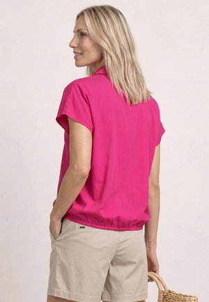 Street One, BLUSENSHIRT MIT HEMDKRAGEN UND ELASTIKSAUM - Poloshirts - magenta dream
