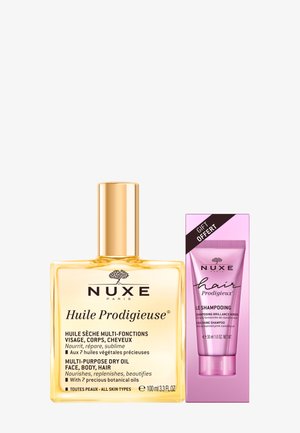 TRAVEL SET HUILE PRODIGIEUSE DRY OIL + HAIR PRODIGIEUX HIGH SHINE SHAMPOO - Set de soins du visage - -