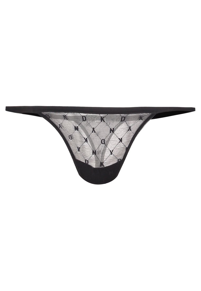 DKNY Damen Monogram Mesh Thong – Mit Gesticktem Logo, Weicher Baumwollzwickel, Eleganter Look