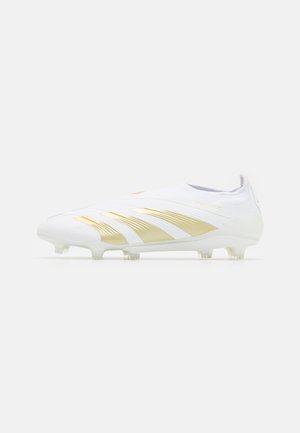 adidas Performance PREDATOR ELITE LACELESS FIRM GROUND - Scarpe da calcio per terreni duri - footwear white/gold metallic