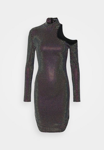 David Koma OPEN SHOULDER SIDE GATHERED DRESS - Koktélruha / Partiruha - black/iridescent