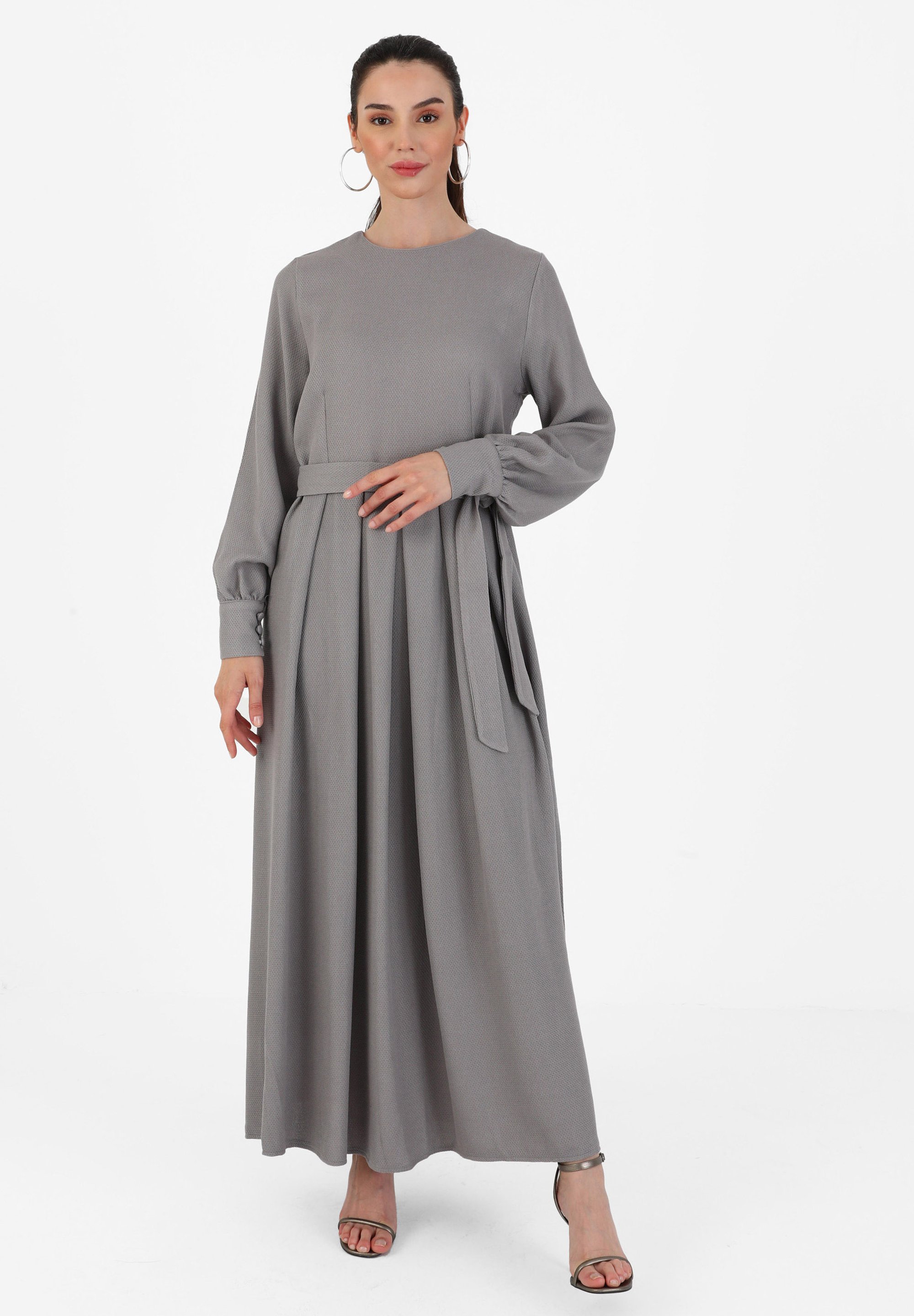 reseda green dress Modanisa RESEDA-CREW NECK - MODEST-TAVIN - Maxi dress - green