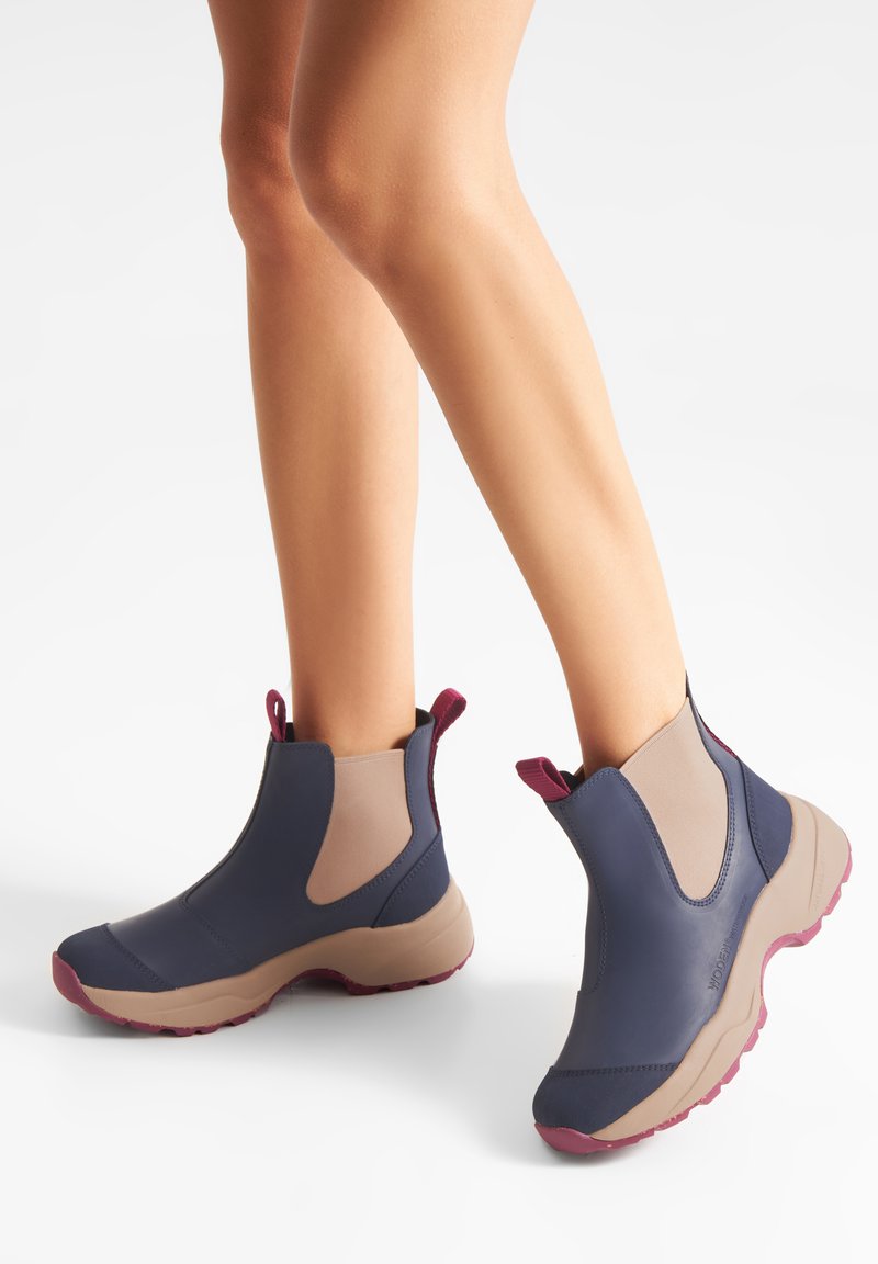Woden SIRI WATERPROOF - Gumáky - dark navy taupe