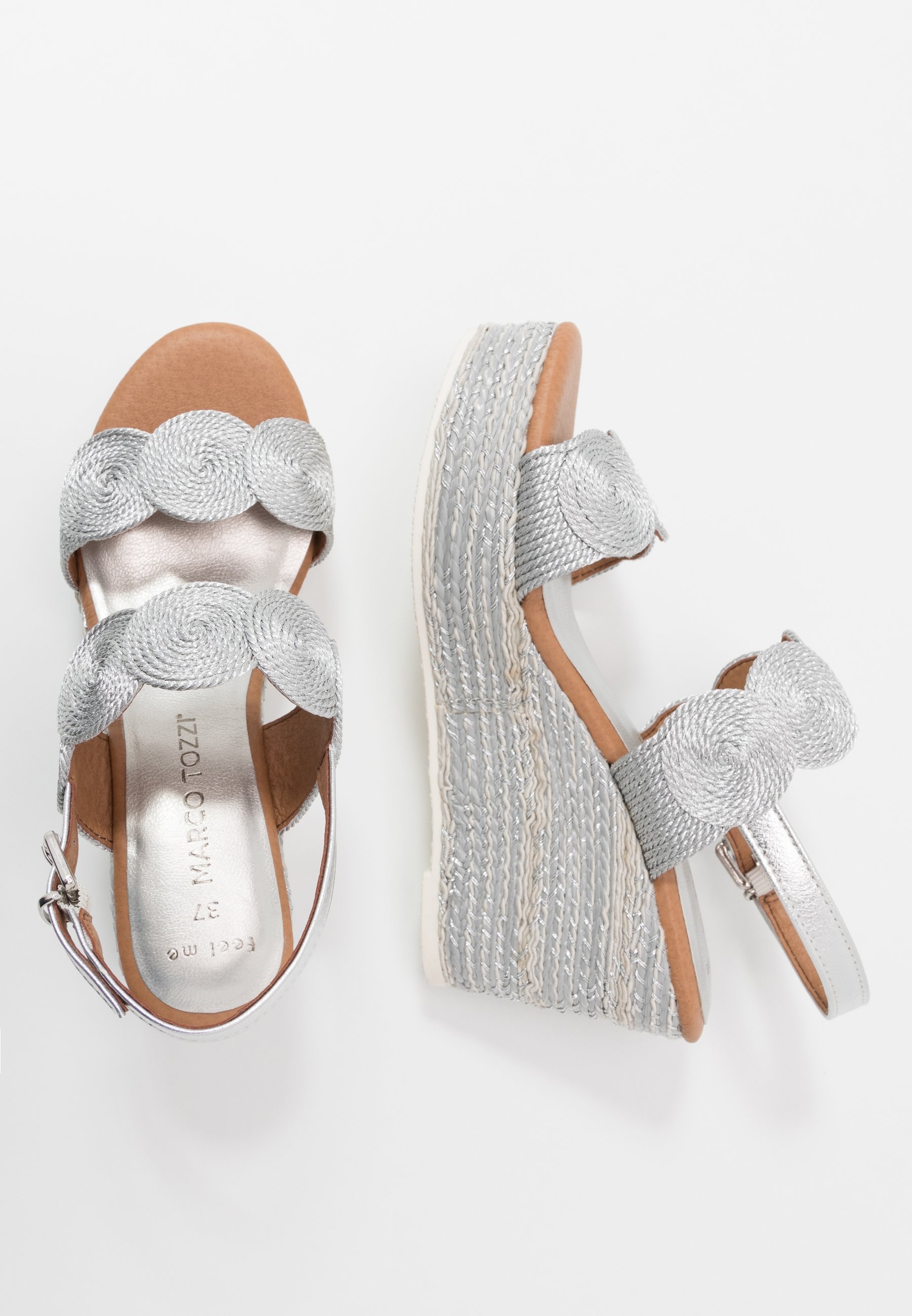 marco tozzi silver sandals