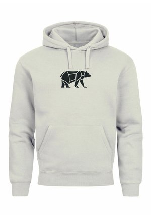 Neverless AUFDRUCK POLYGON DESIGN BÄR BEAR TIERMOTIV OUTDOOR FASHION STREETSTYLE  - Hoodie - polygon urban grey