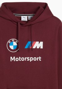 Felpa bordeaux con cappuccio regolabile, logo BMW e testo "Motorsport" in bianco. Realizzata in tessuto morbido con una vestibilità classica.