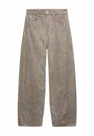 Marks & Spencer, MID RISE ANIMAL BARREL JEANS - Relaxed fit jeans - dark brown mix