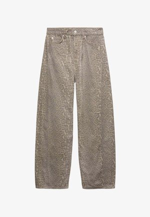 Marks & Spencer, MID RISE ANIMAL BARREL JEANS - Relaxed fit jeans - dark brown mix