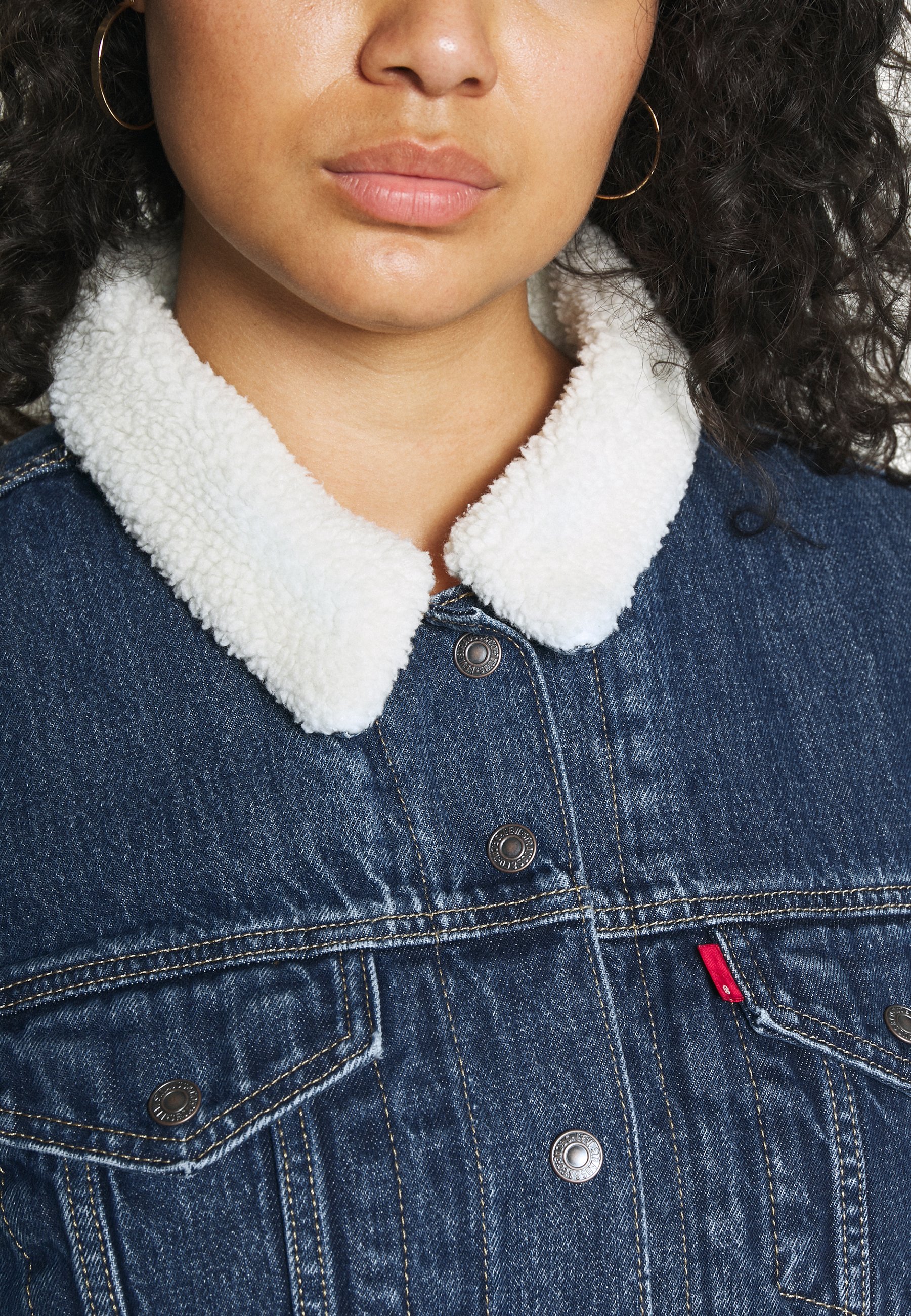 levi fur collar denim jacket